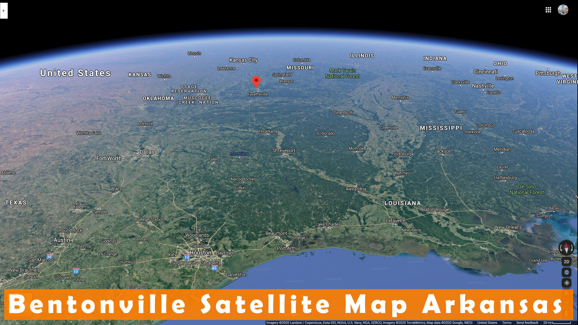 Bentonville Satellite Carte Arkansas